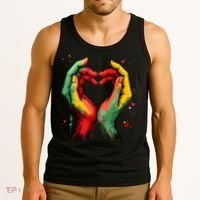 Black History Month Heart African American Black Red Green Tank Top thumb 3