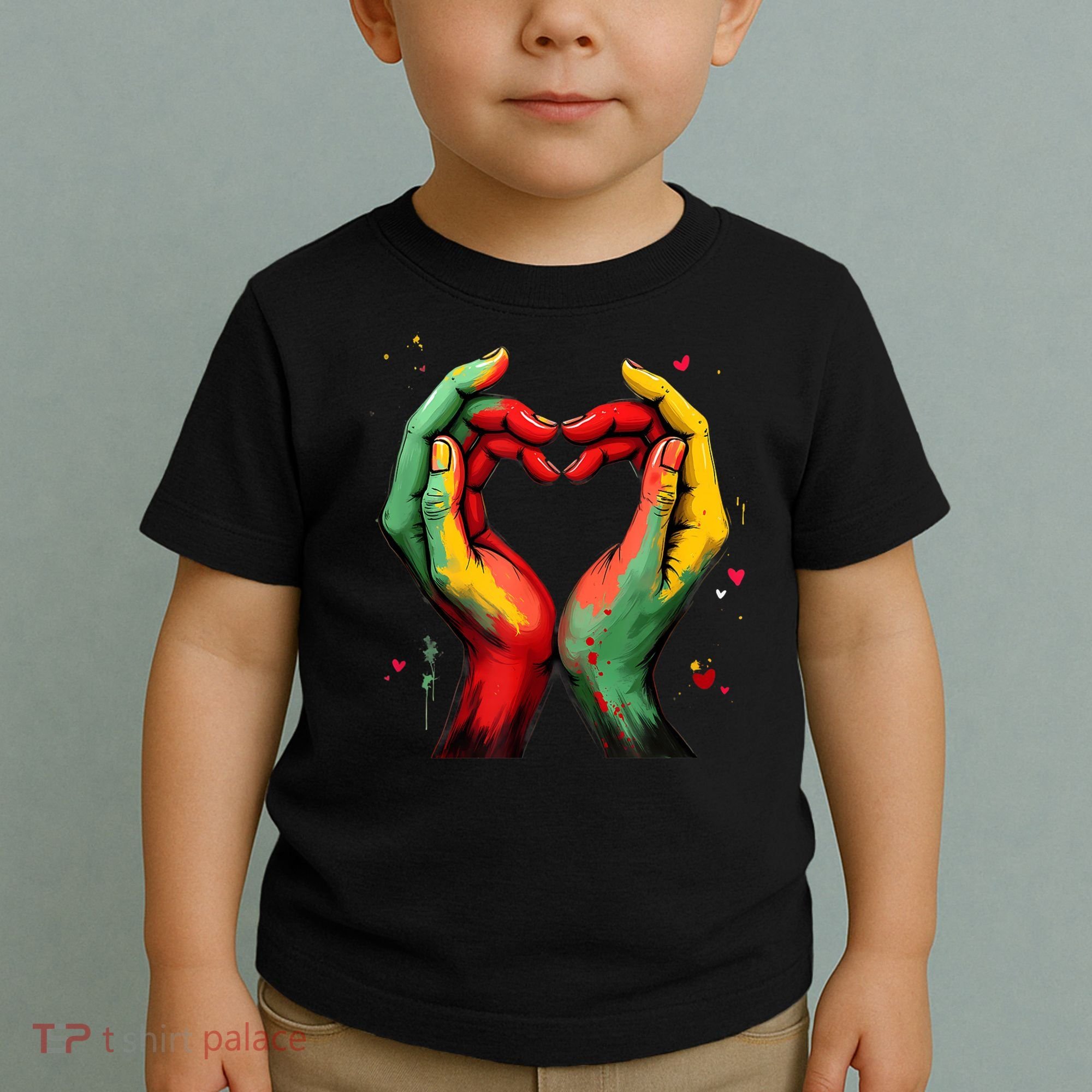 Black History Month Heart African American Black Red Green Toddler T-Shirt