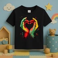 Black History Month Heart African American Black Red Green Toddler T-Shirt thumb 3