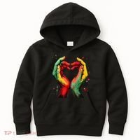Black History Month Heart African American Black Red Green Kids Hoodie thumb 0