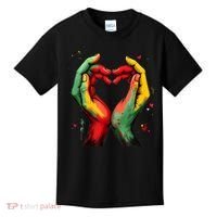 Black History Month Heart African American Black Red Green Kids T-Shirt thumb 0