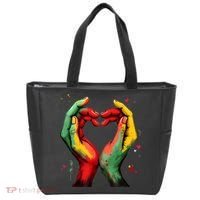 Black History Month Heart African American Black Red Green Tote Bag thumb 0