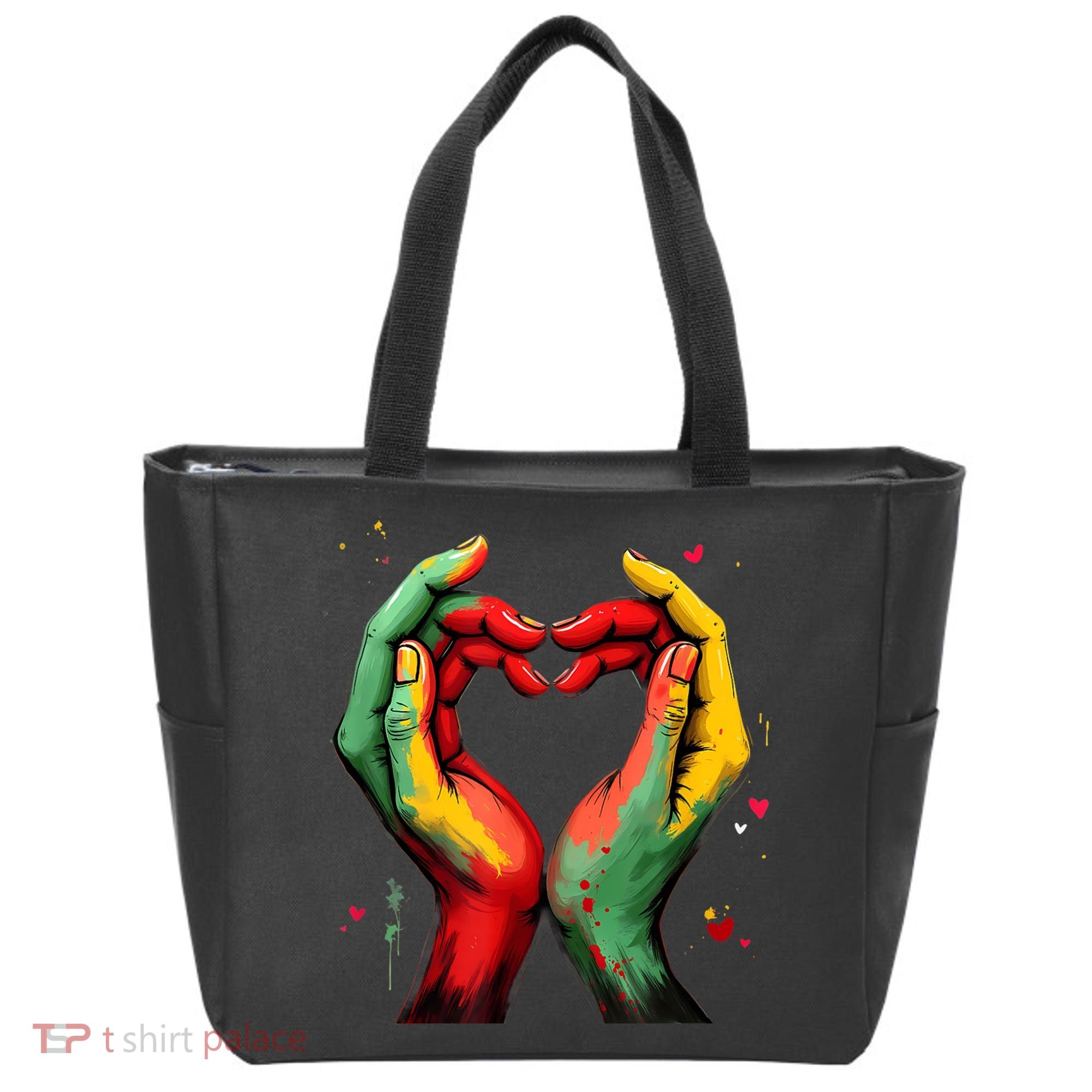 Black History Month Heart African American Black Red Green Tote Bag