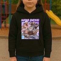 Baby Hippo Moo Deng Kids Hoodie thumb 3