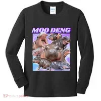 Baby Hippo Moo Deng Kids Long Sleeve Shirt thumb 0