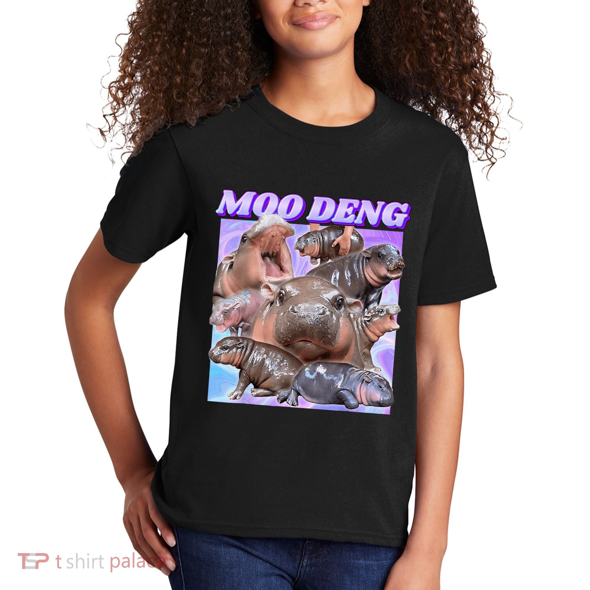 Baby Hippo Moo Deng Kids T-Shirt