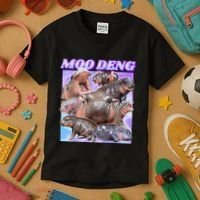 Baby Hippo Moo Deng Kids T-Shirt thumb 3