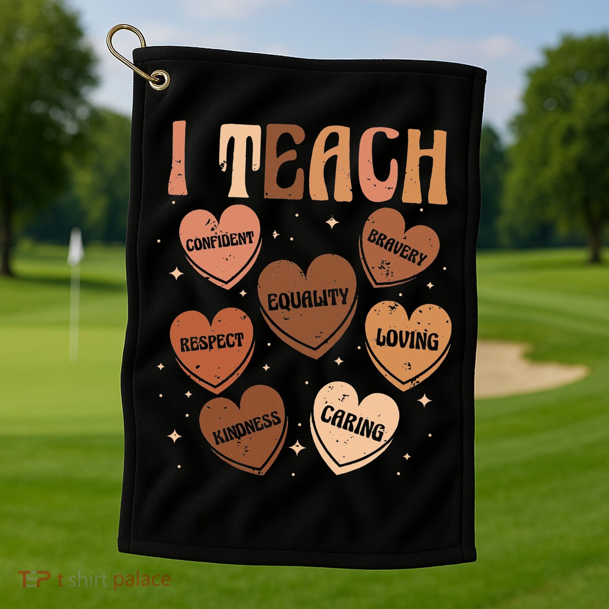 Black History Month I Teach Black History Teacher Retro Golf Towel