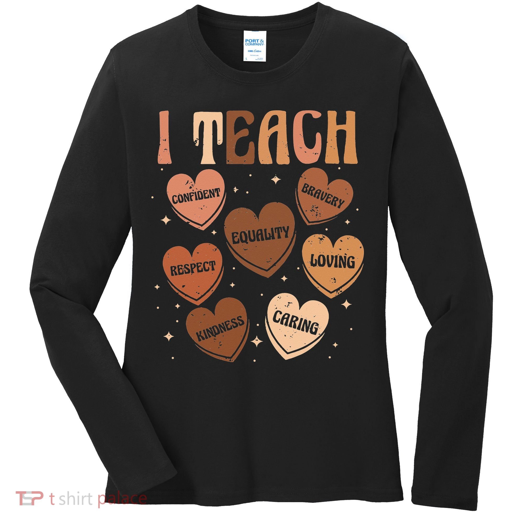 Black History Month I Teach Black History Teacher Retro Women's Long Sleeve Shirt
