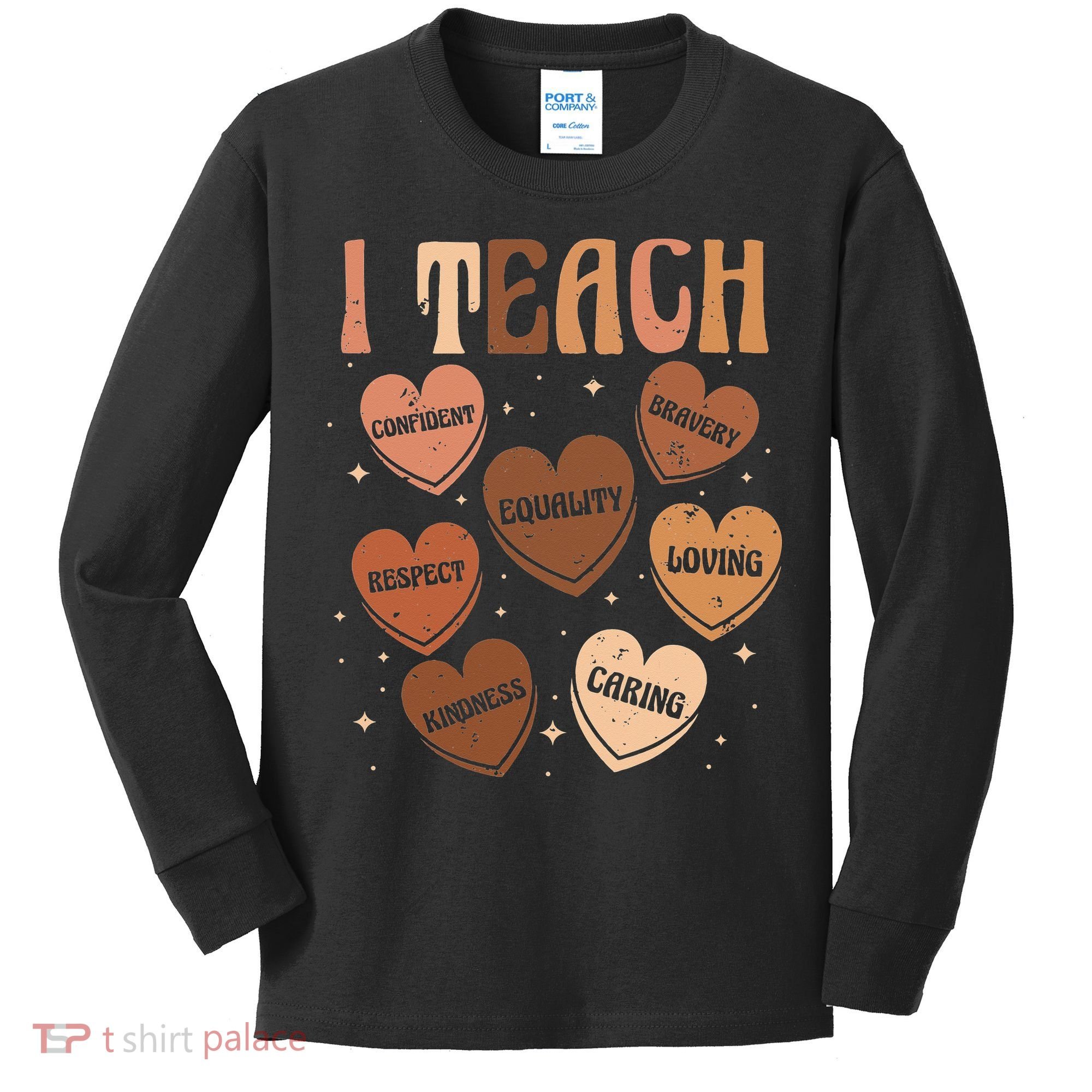 Black History Month I Teach Black History Teacher Retro Kids Long Sleeve Shirt