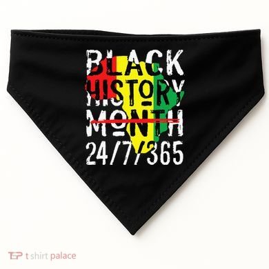 Black History Month 24/7/365 African Melanin Black Pride USA-Made Doggie Bandana