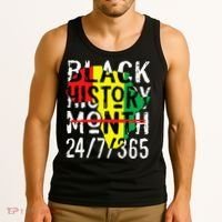 Black History Month 24/7/365 African Melanin Black Pride Tank Top thumb 3
