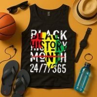 Black History Month 24/7/365 African Melanin Black Pride Tank Top thumb 4