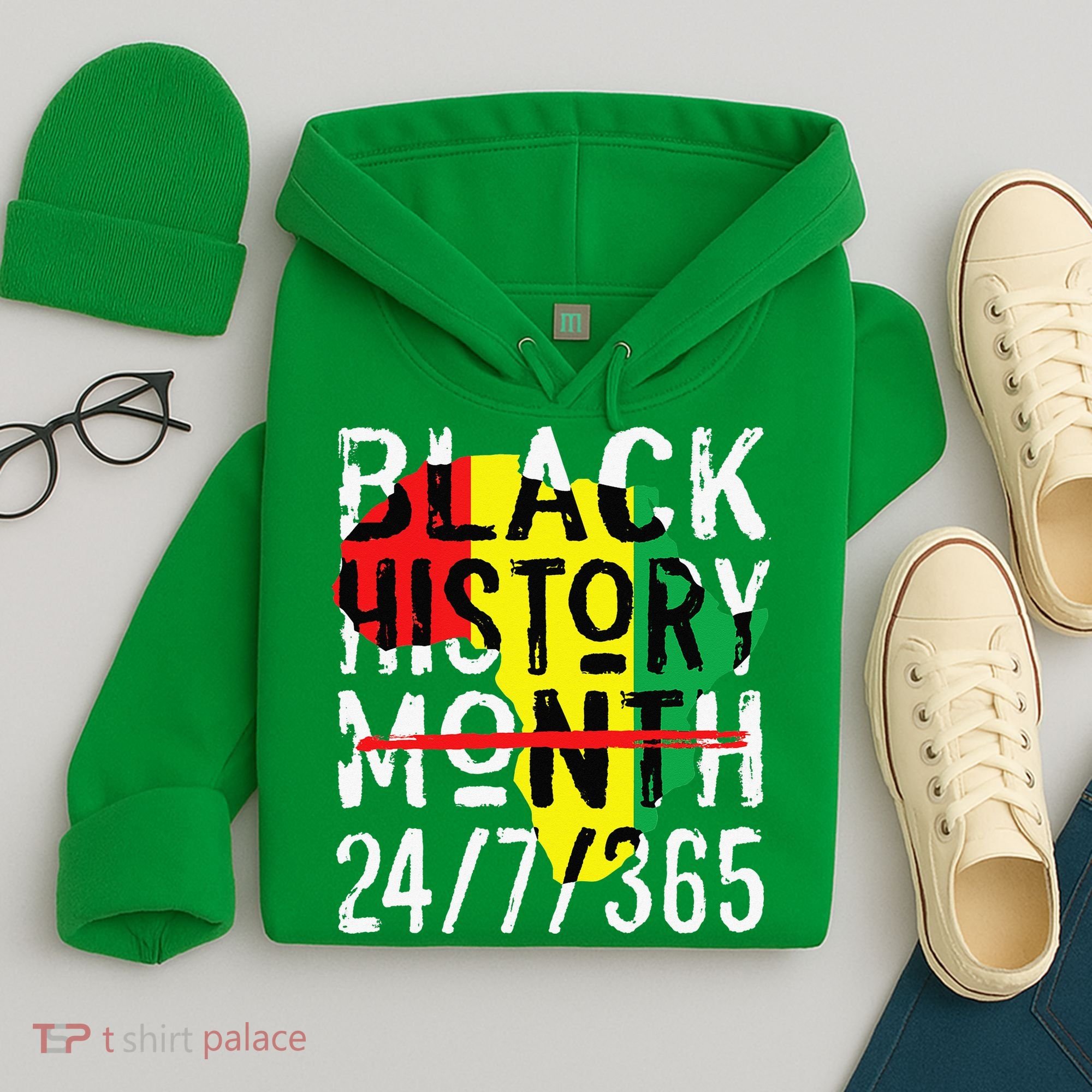 Black History Month 24/7/365 African Melanin Black Pride Hoodie