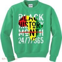 Black History Month 24/7/365 African Melanin Black Pride Kids Sweatshirt thumb 0