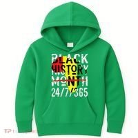 Black History Month 24/7/365 African Melanin Black Pride Kids Hoodie thumb 0