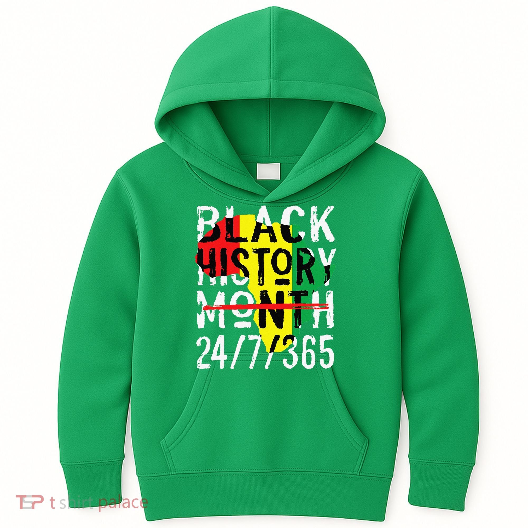 Black History Month 24/7/365 African Melanin Black Pride Kids Hoodie