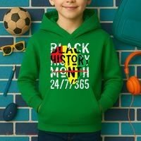 Black History Month 24/7/365 African Melanin Black Pride Kids Hoodie thumb 2