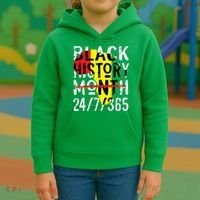 Black History Month 24/7/365 African Melanin Black Pride Kids Hoodie thumb 3