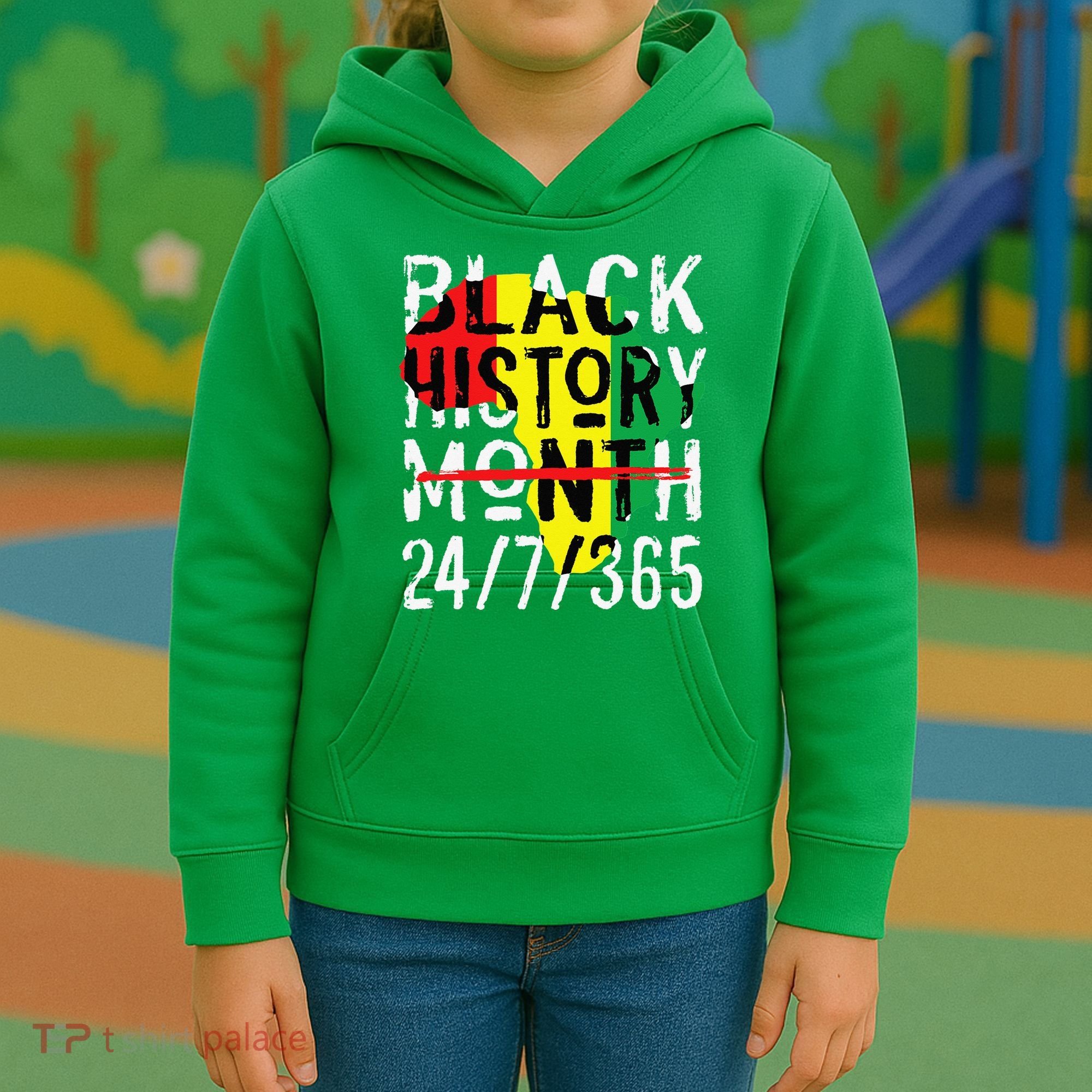 Black History Month 24/7/365 African Melanin Black Pride Kids Hoodie