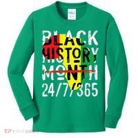 Black History Month 24/7/365 African Melanin Black Pride Kids Long Sleeve Shirt thumb 0