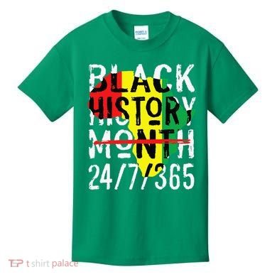Black History Month 24/7/365 African Melanin Black Pride Kids T-Shirt