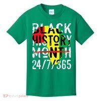 Black History Month 24/7/365 African Melanin Black Pride Kids T-Shirt thumb 0