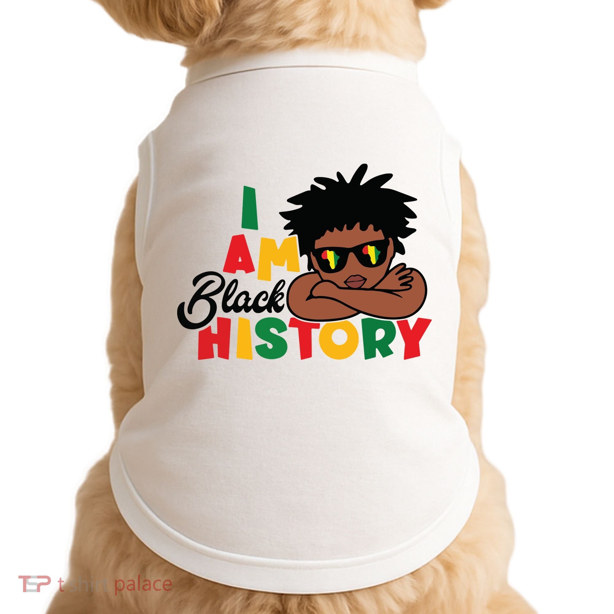 Black History Month Boy I Am African American Doggie Tank