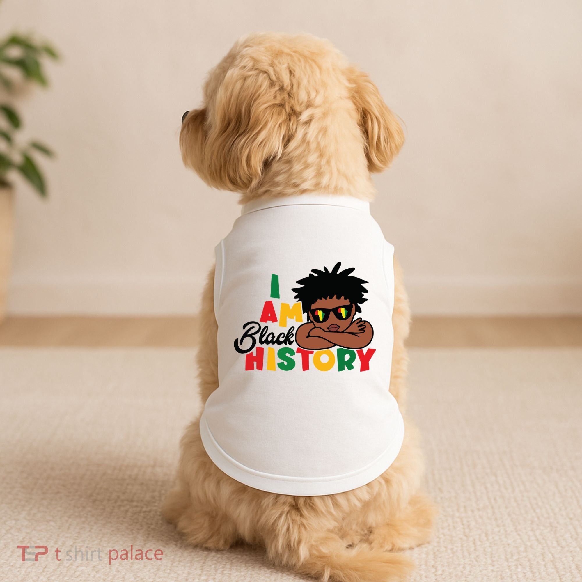 Black History Month Boy I Am African American Doggie Tank