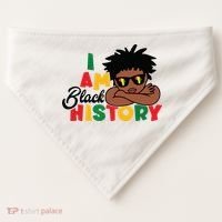 Black History Month Boy I Am African American USA-Made Doggie Bandana thumb 0