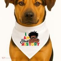 Black History Month Boy I Am African American USA-Made Doggie Bandana thumb 1