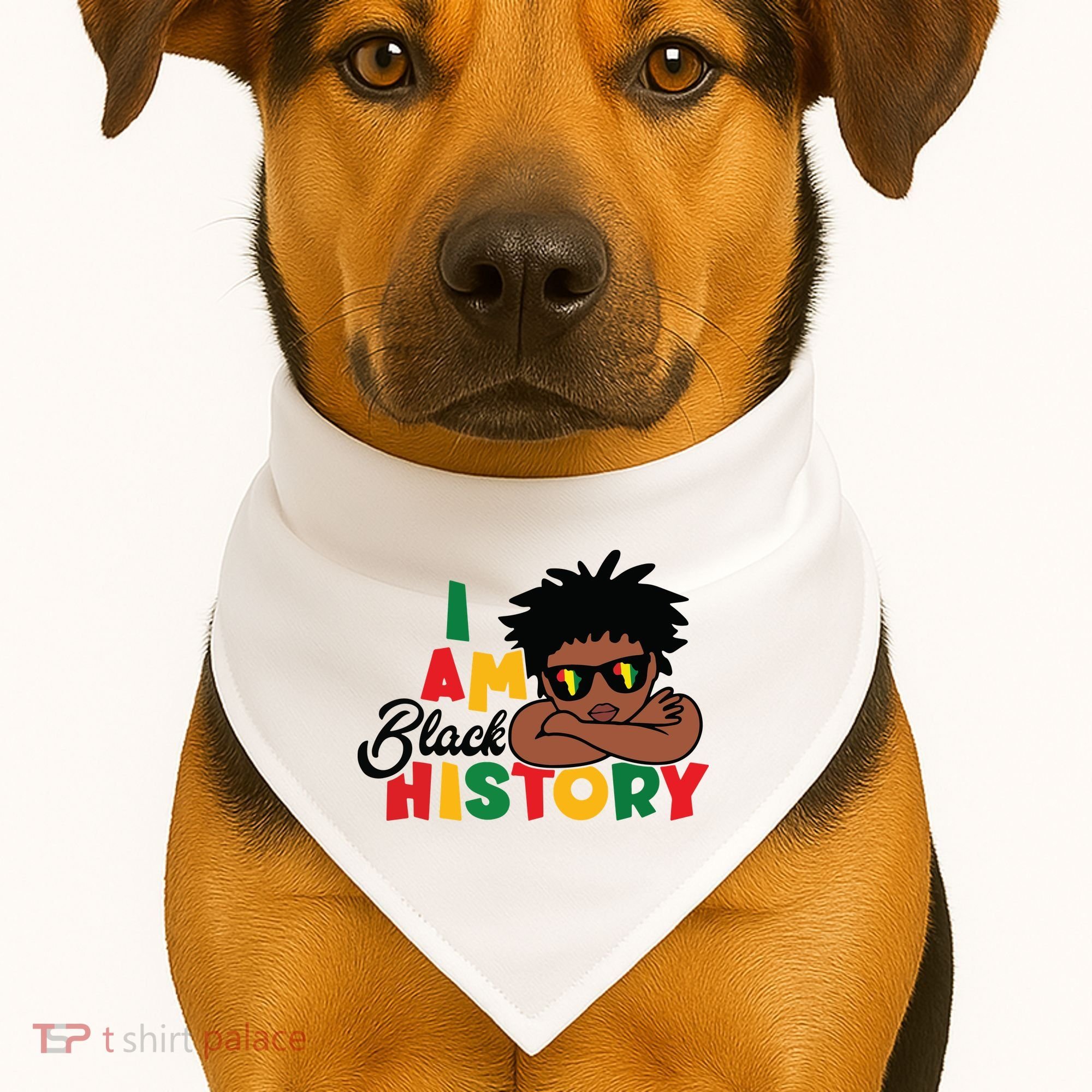 Black History Month Boy I Am African American USA-Made Doggie Bandana