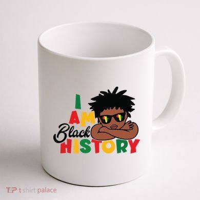 Black History Month Boy I Am African American Coffee Mug back