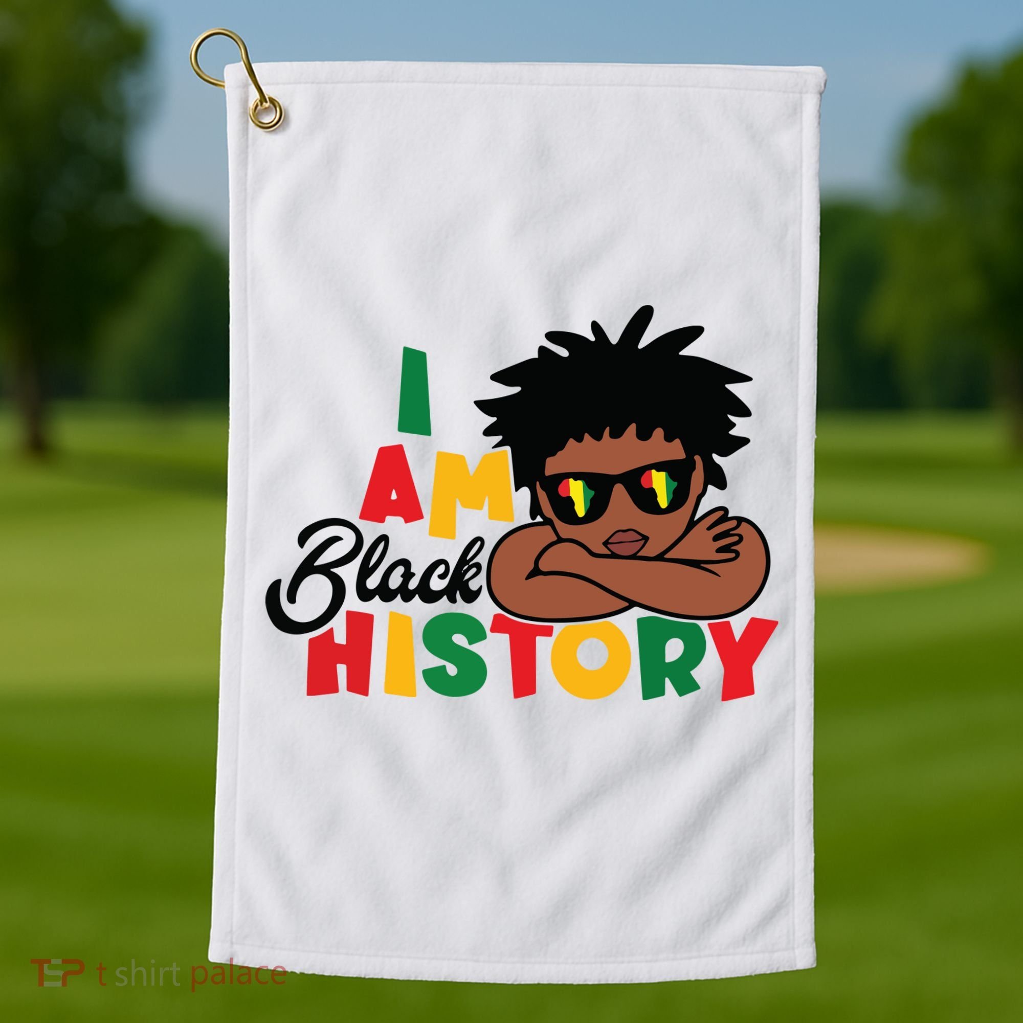 Black History Month Boy I Am African American Golf Towel