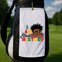 Black History Month Boy I Am African American Golf Towel thumb 2