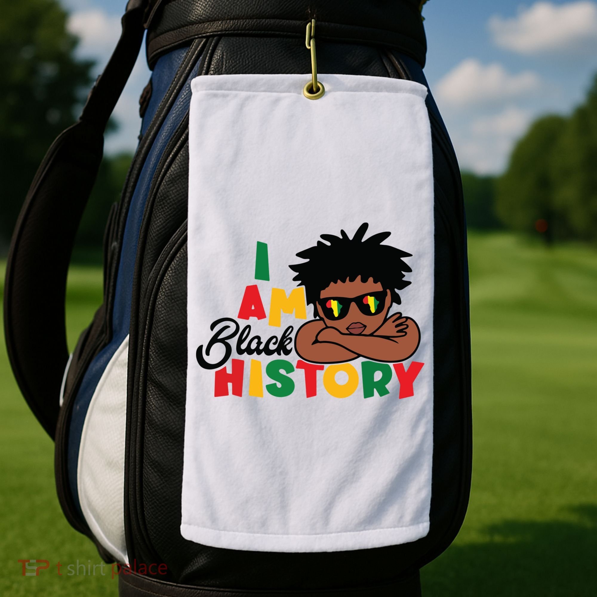 Black History Month Boy I Am African American Golf Towel