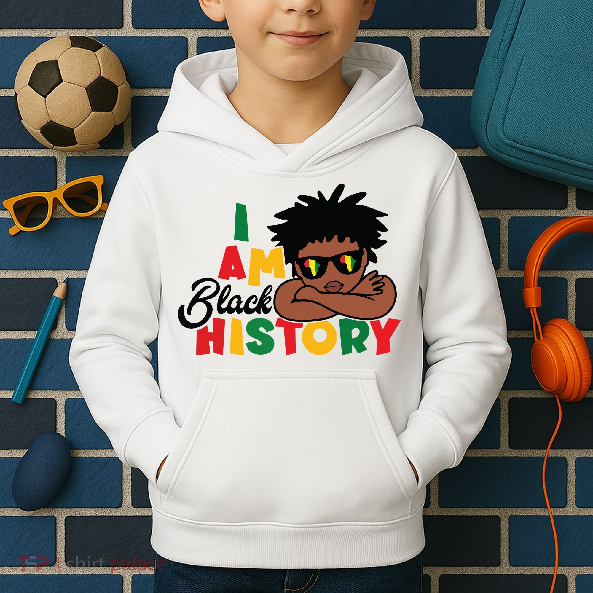 Black History Month Boy I Am African American Kids Hoodie