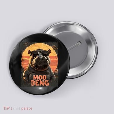 Baby Hippo Moo Deng Sunglasess Vintage Retro Button