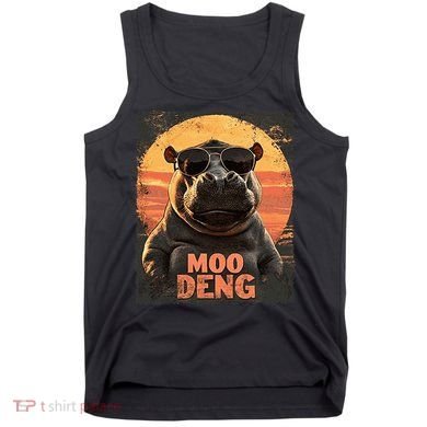 Baby Hippo Moo Deng Sunglasess Vintage Retro Tank Top