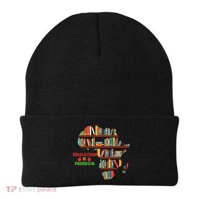 Black History Month Education Is Freedom Book Reader Beanie