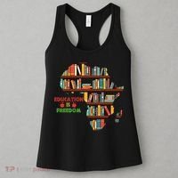 Black History Month Education Is Freedom Book Reader Women's Tank Top thumb 3