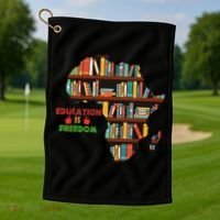 Black History Month Education Is Freedom Book Reader Golf Towel thumb 1