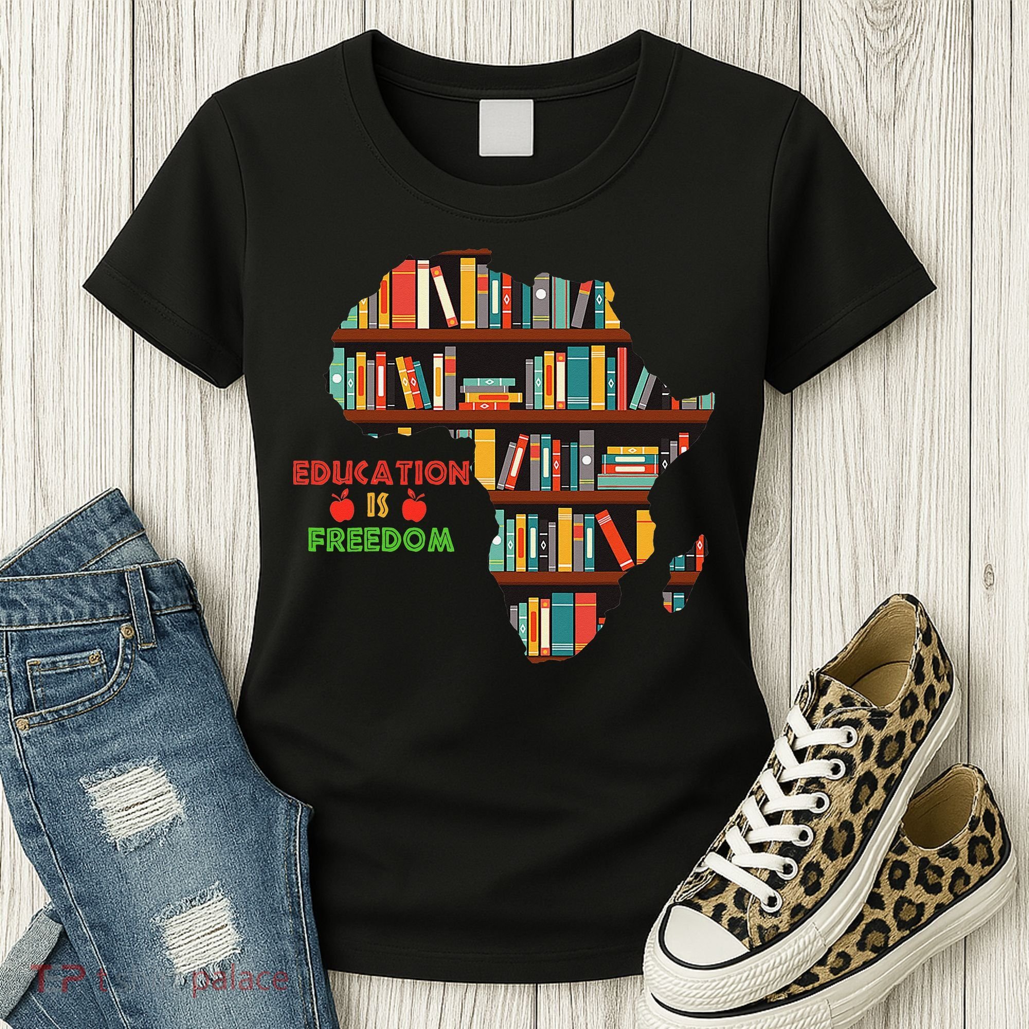 Black History Month Education Is Freedom Book Reader Women's T-Shirt