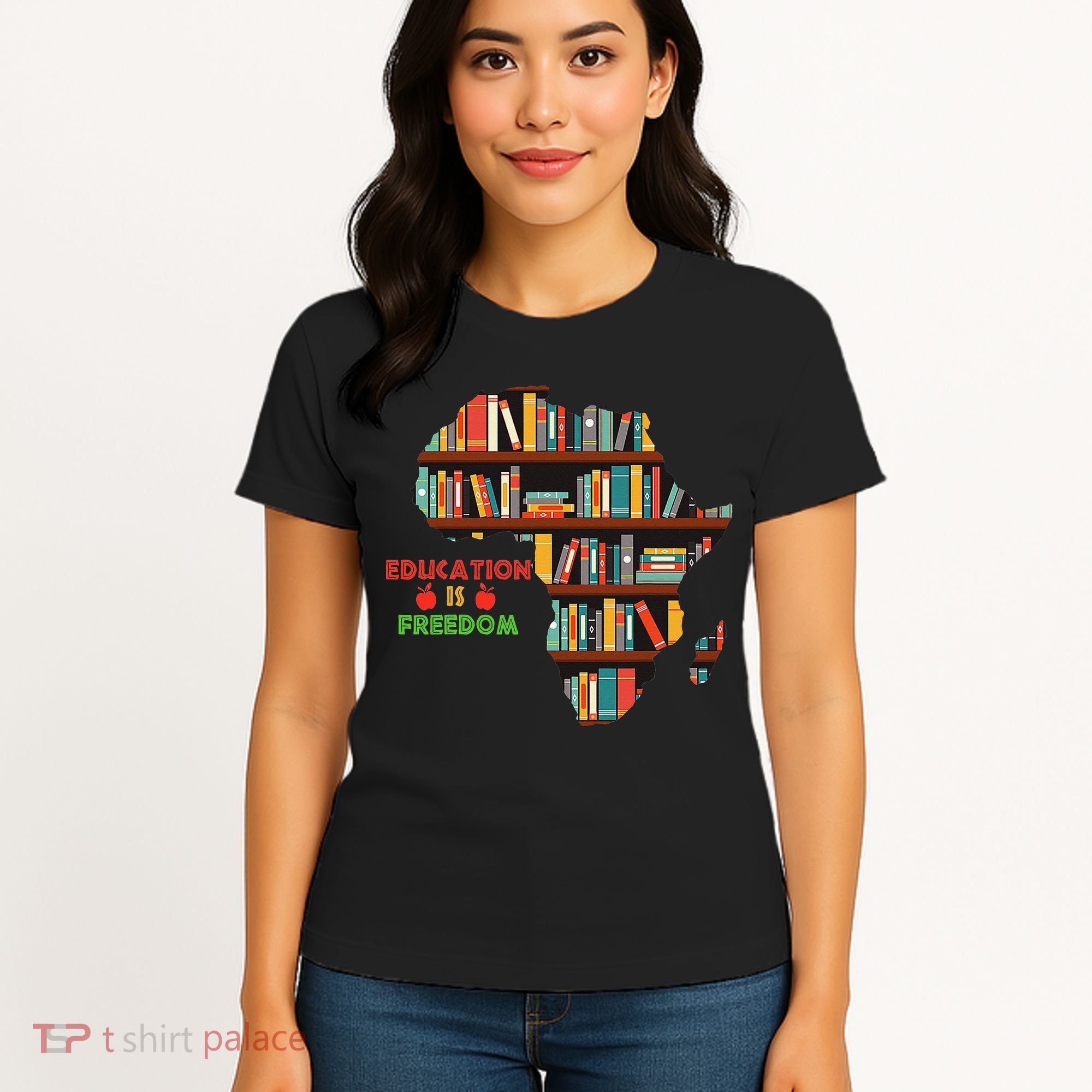 Black History Month Education Is Freedom Book Reader Women's T-Shirt