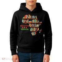 Black History Month Education Is Freedom Book Reader Kids Hoodie thumb 4