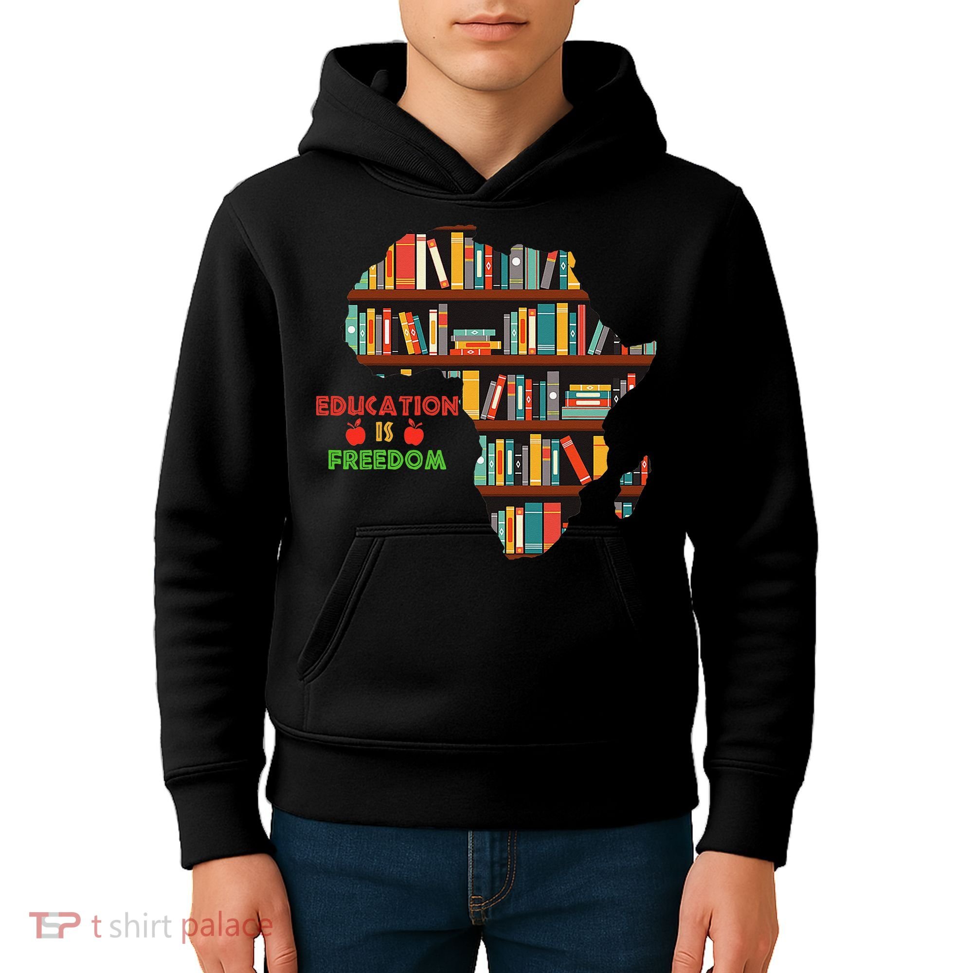 Black History Month Education Is Freedom Book Reader Kids Hoodie