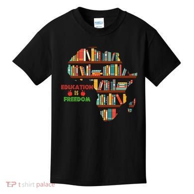 Black History Month Education Is Freedom Book Reader Kids T-Shirt