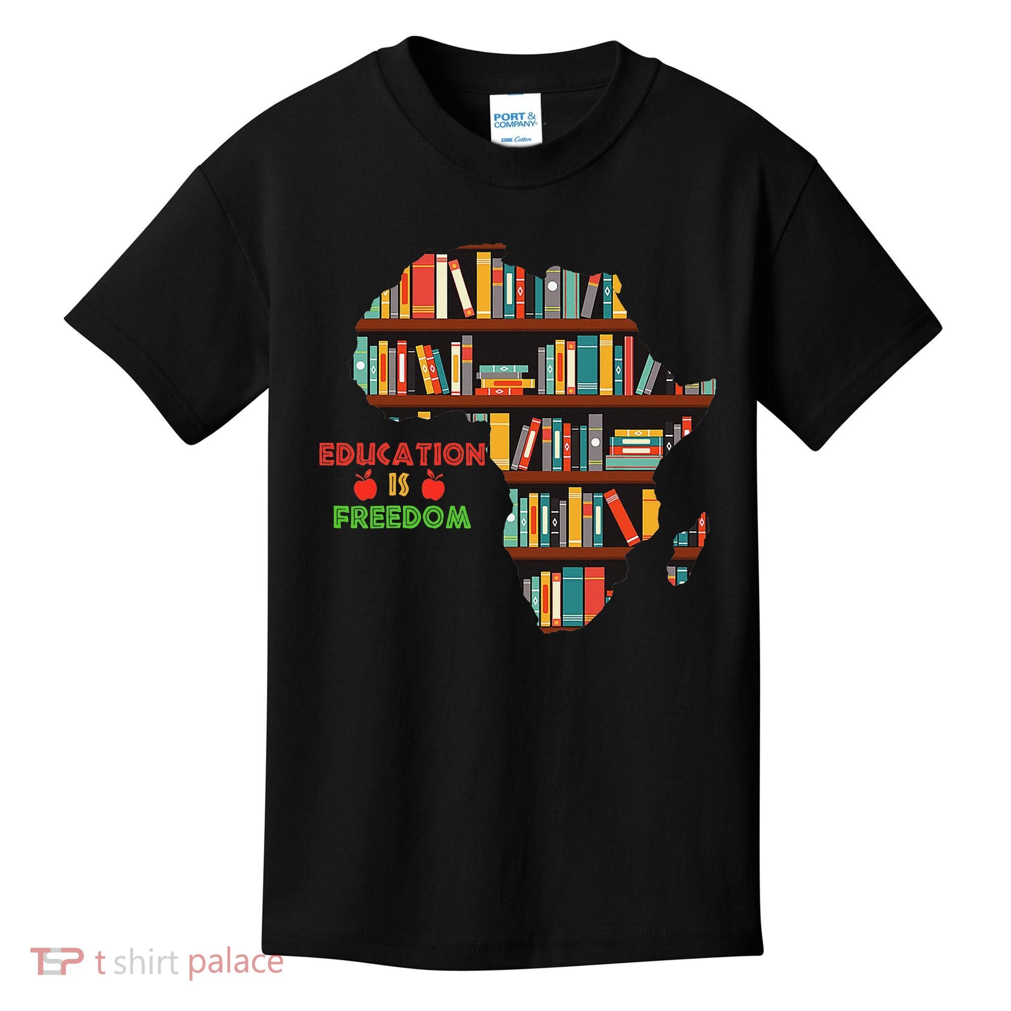 Black History Month Education Is Freedom Book Reader Kids T-Shirt
