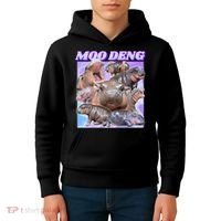 Baby Hippo Moo Deng Kids Hoodie thumb 4