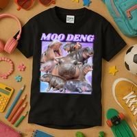 Baby Hippo Moo Deng Kids T-Shirt thumb 3